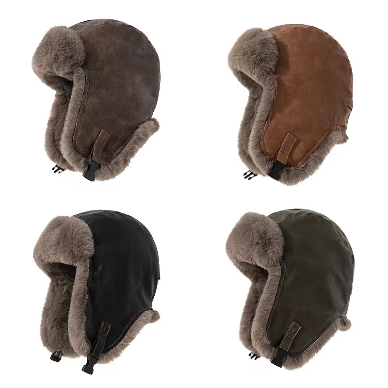 1pcs Men's Winter Retro leathe - Winter Trapper Hat review and price