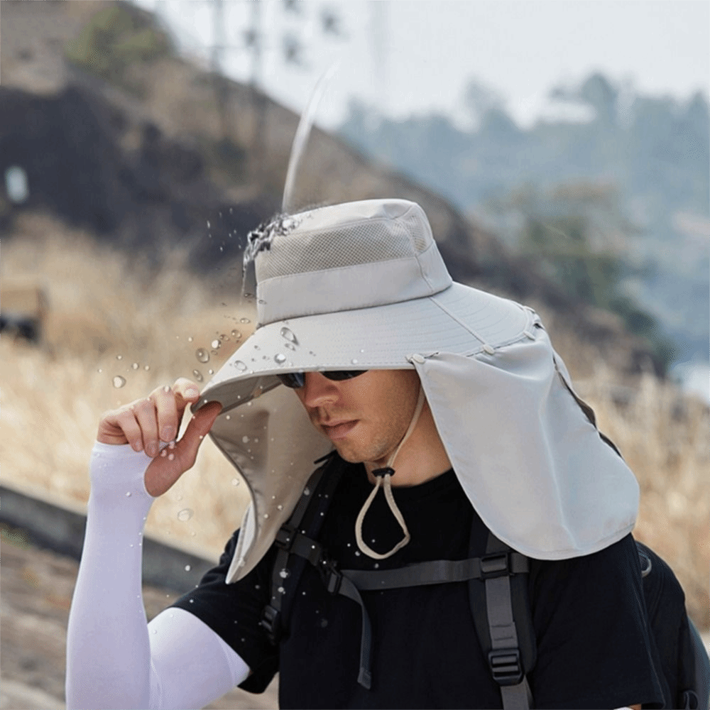 Simple Cloth Men Sun Hat Neck  - Bucket Hat Cotton review and price