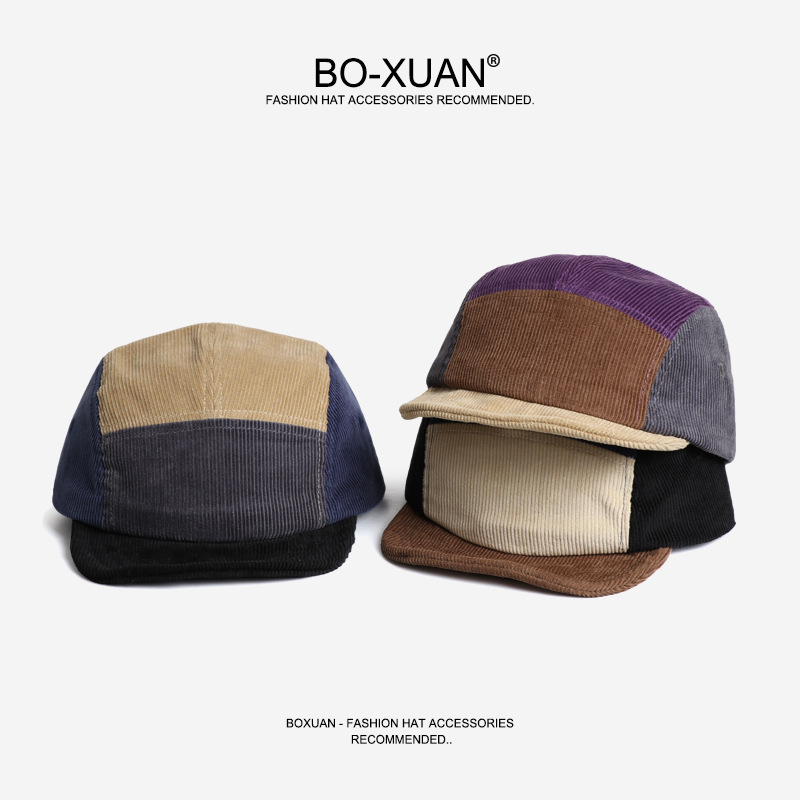Retro Short-brimmed Corduroy B - Corduroy Cap 5 Panel review and price